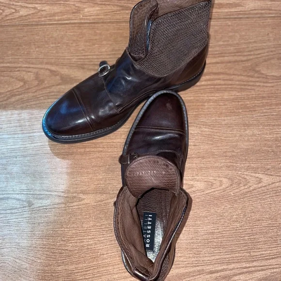 NWOB FRATELLI ROSSETTI, RARE Italian Chocolate Leather Ankle BOOT, SIZE 11 Fratelli Rossetti Tall Boots Size UK9 Men Dark Brown Calf  main image 3